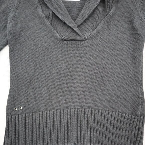 Converse Sweater Womens M Black Long Sleeve Cowl Neck Knit Pullover Stretch - Picture 9 of 16